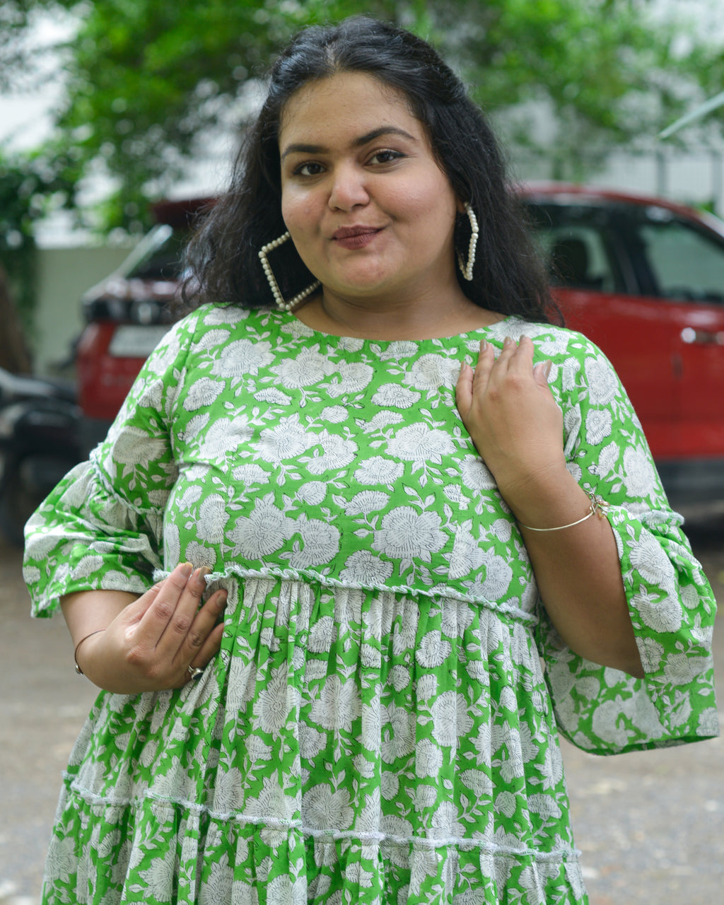 Pistachio Green Floral Plus Size Dress