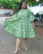 Pistachio Green Floral Plus Size Dress