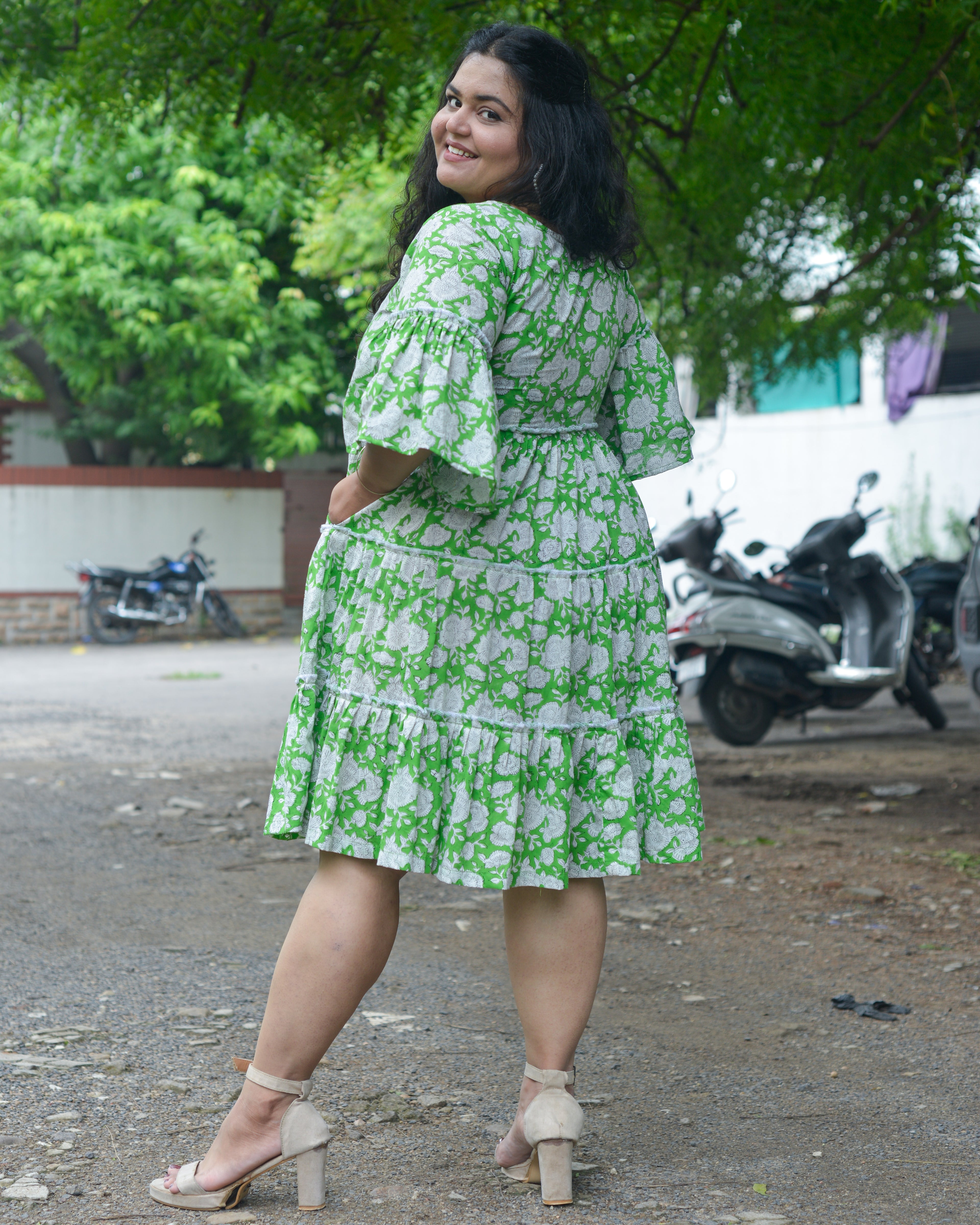 Pistachio Green Floral Plus Size Dress