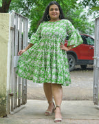 Pistachio Green Floral Plus Size Dress