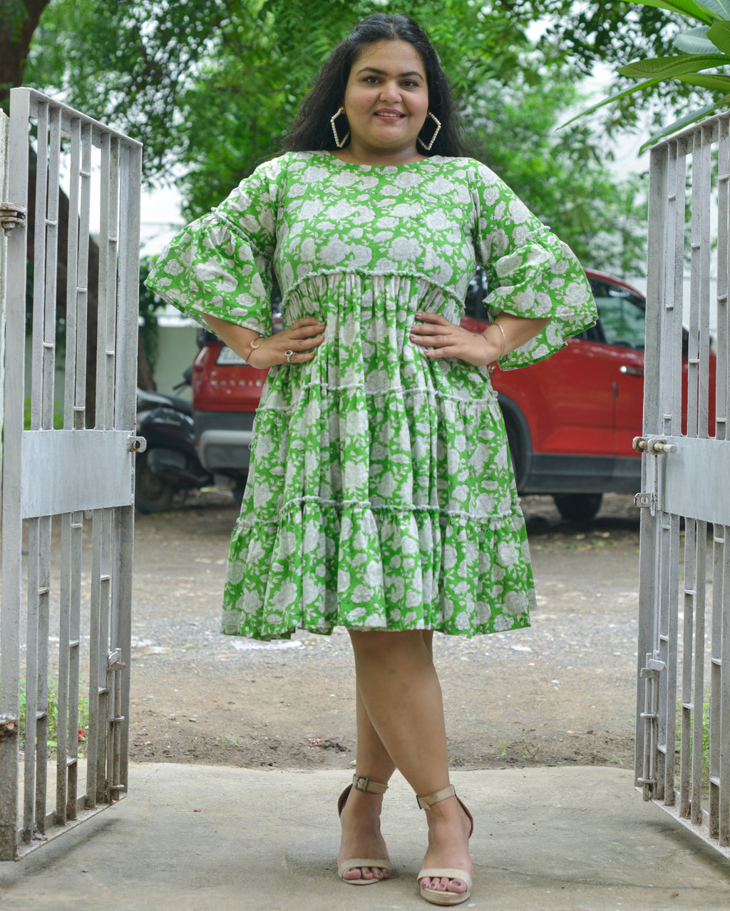 Pistachio Green Floral Plus Size Dress