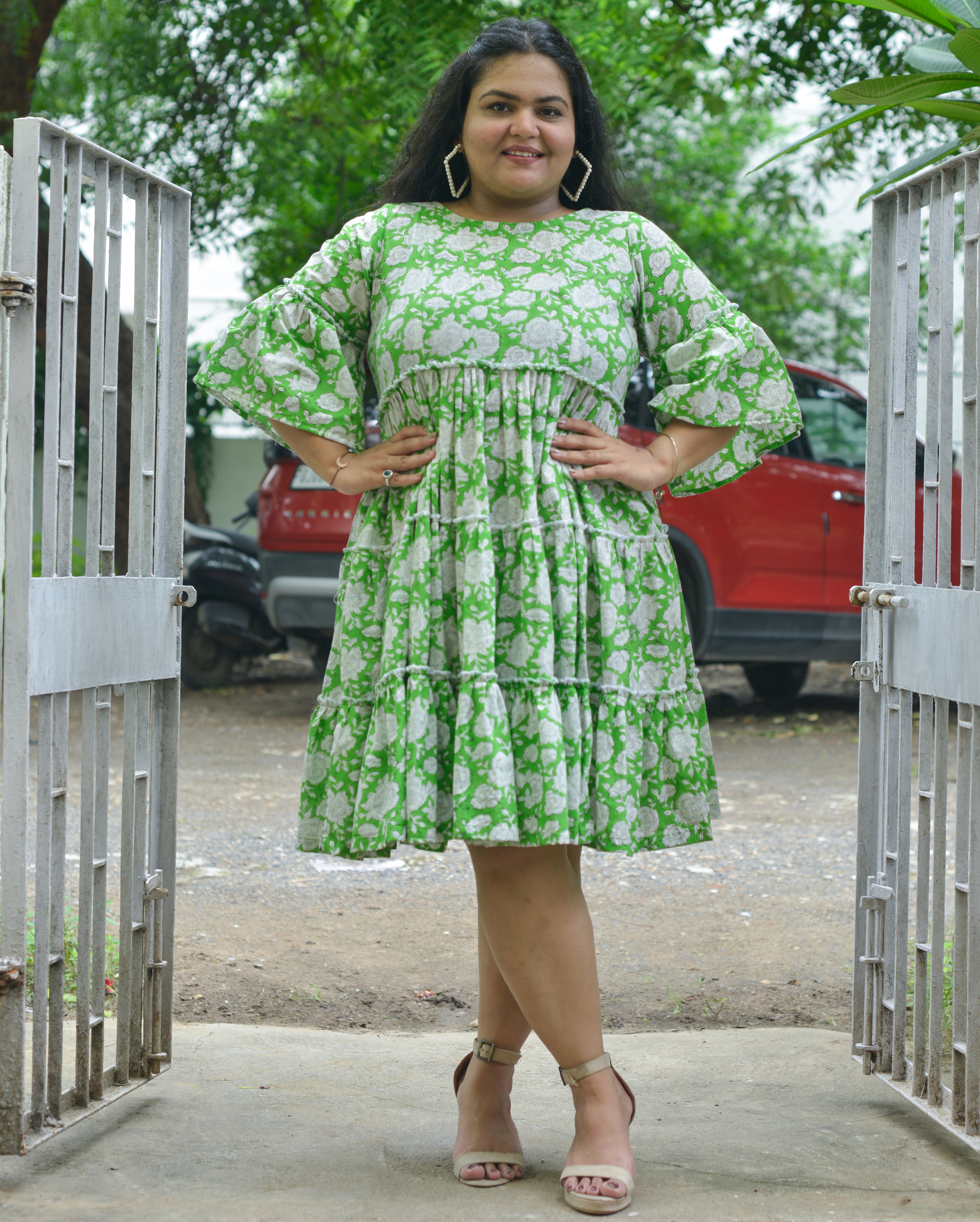 Pistachio Green Floral Plus Size Dress