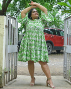 Pistachio Green Floral Plus Size Dress