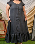 Grey Checkered Plus Size Dress