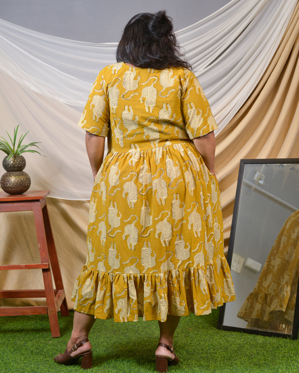 Mustard Kitty Lisa Plus Size Dress
