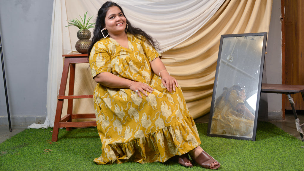 Mustard Kitty Lisa Plus Size Dress