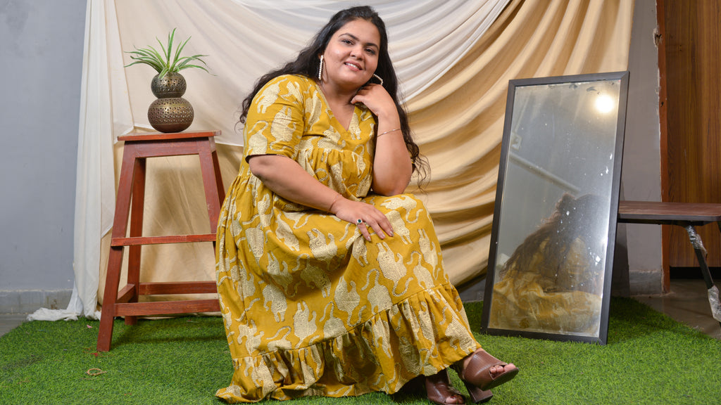 Mustard Kitty Lisa Plus Size Dress
