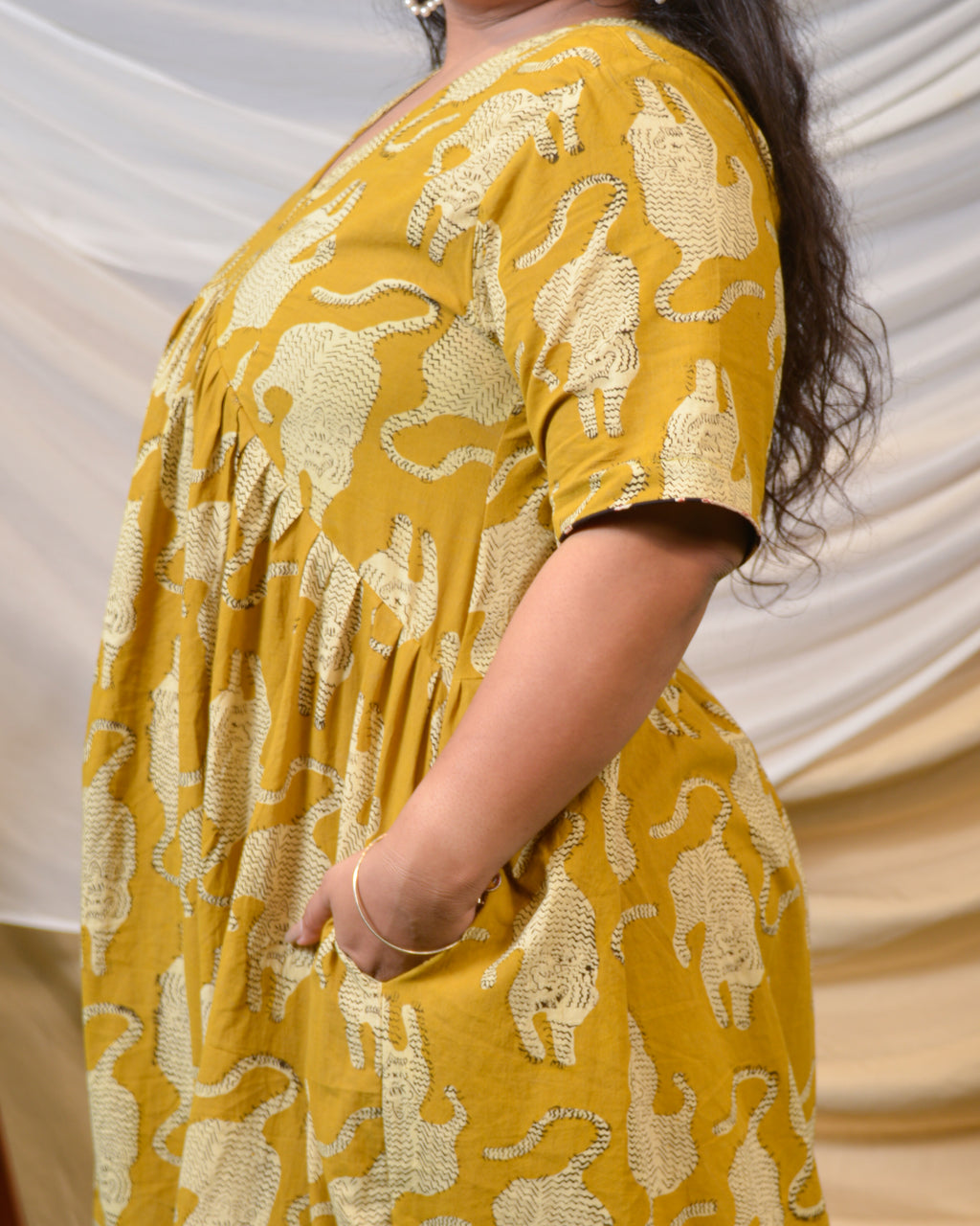 Mustard Kitty Lisa Plus Size Dress