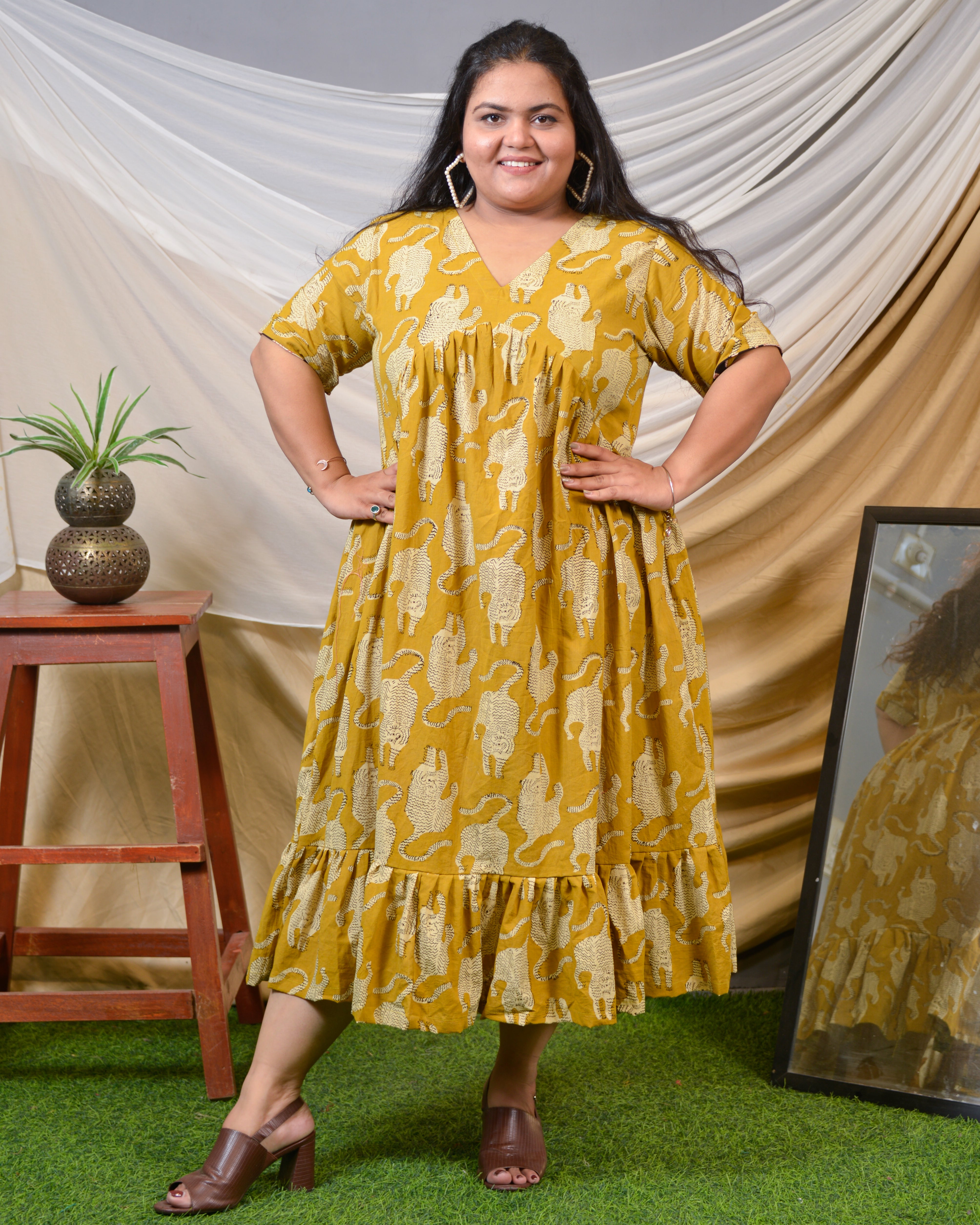 Mustard Kitty Lisa Plus Size Dress Main image