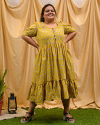 Leafing Yellow Plus Size Dress