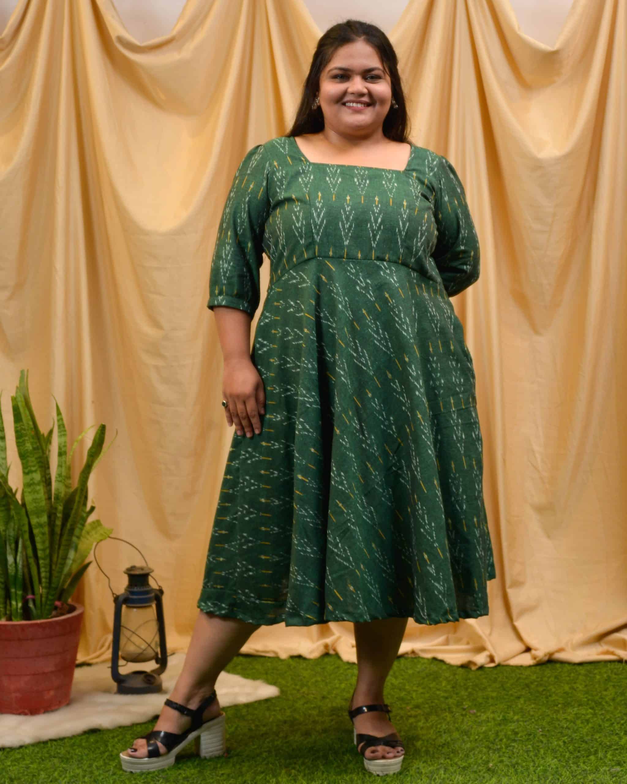 Fern Green Ikat Plus Size Dress Secondary image