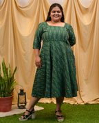 Fern Green Ikat Plus Size Dress