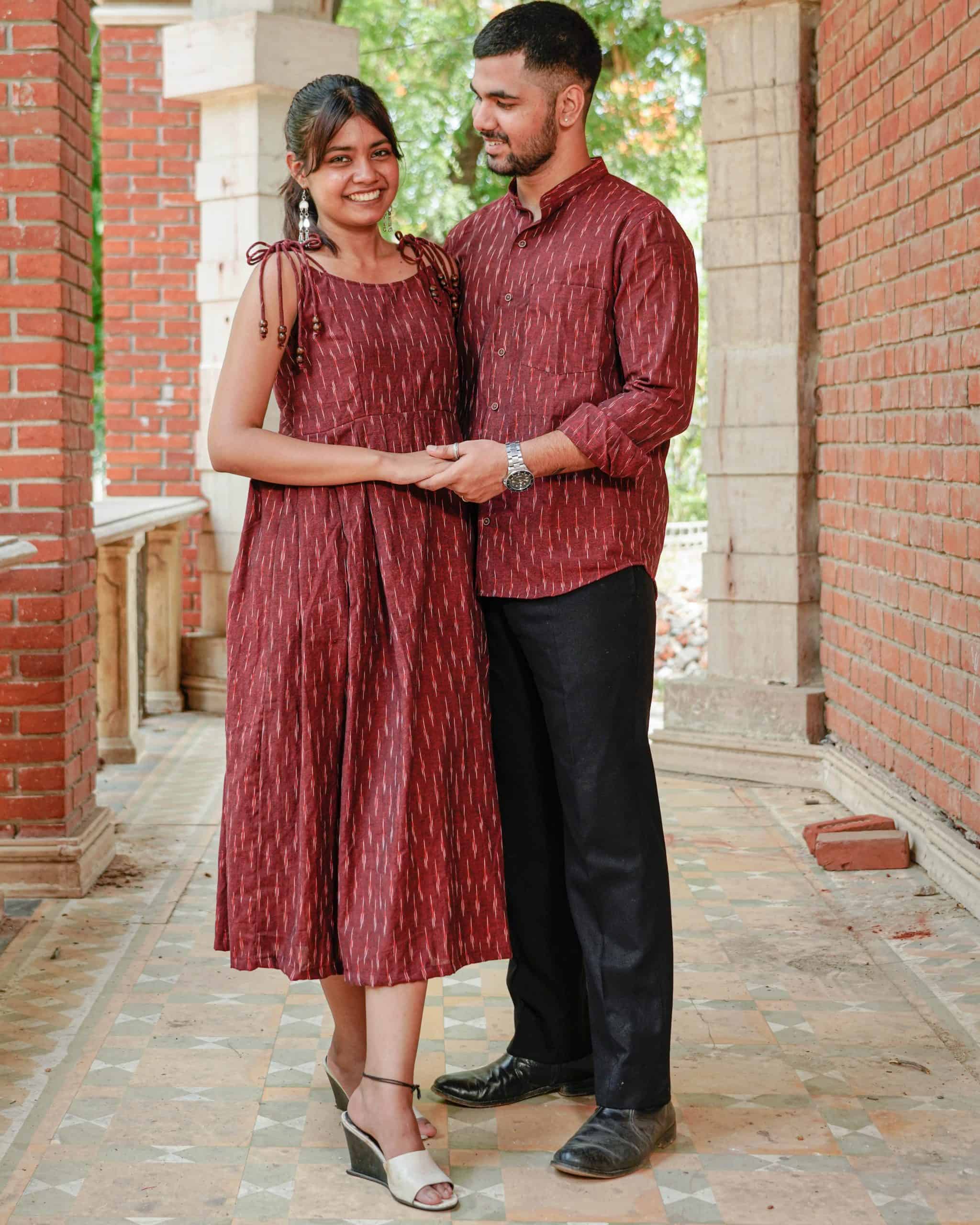 Maroon Glorious Strappy Couple Set Secondary image