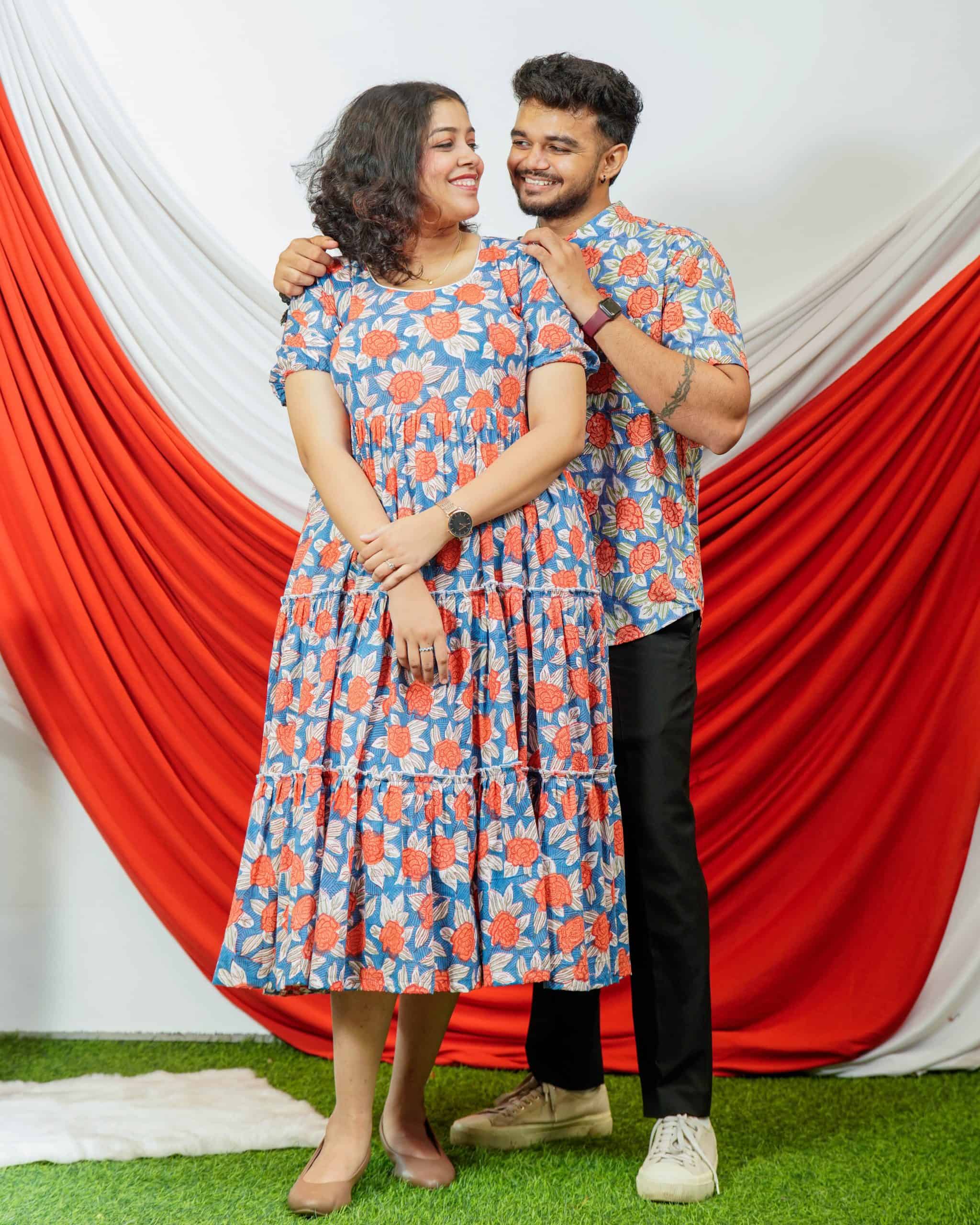 Blooming Vine Tiered Dress Couple Set Secondary image