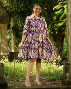 Purple Lisa Frill Collared Dress