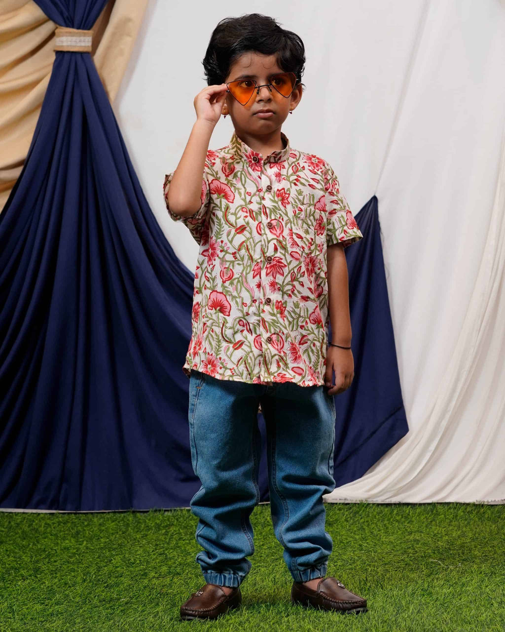 Pink Floral Kids Shirt