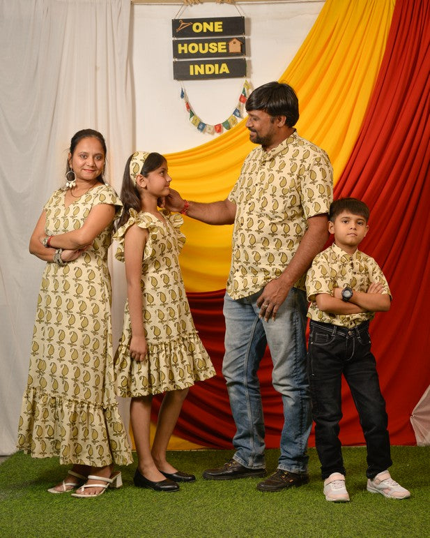Green Mango Long Frill Family Set