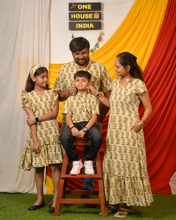 Green Mango Long Frill Family Set