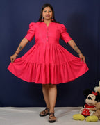 Starry Hot Pink Short Maternity Dress