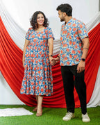Blooming Vine Tiered Dress Couple Set