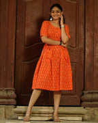 Orange Punch Nursing Dress with Belt