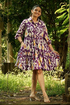 Purple Lisa Frill Collared Dress