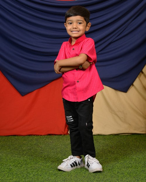 Starry Hot Pink Kids Shirt