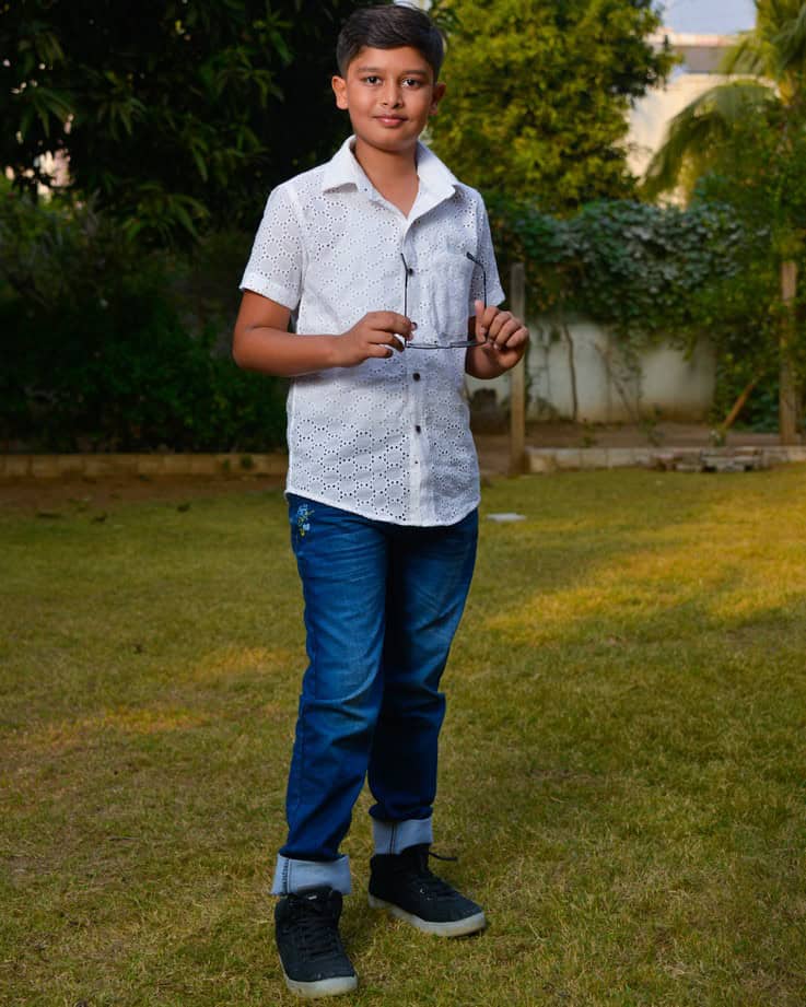 White Cutwork Kids Shirt