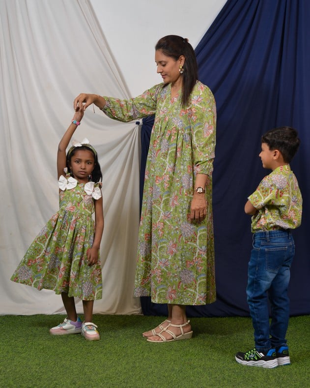 Mint Green Dress Mom Kid Twinning
