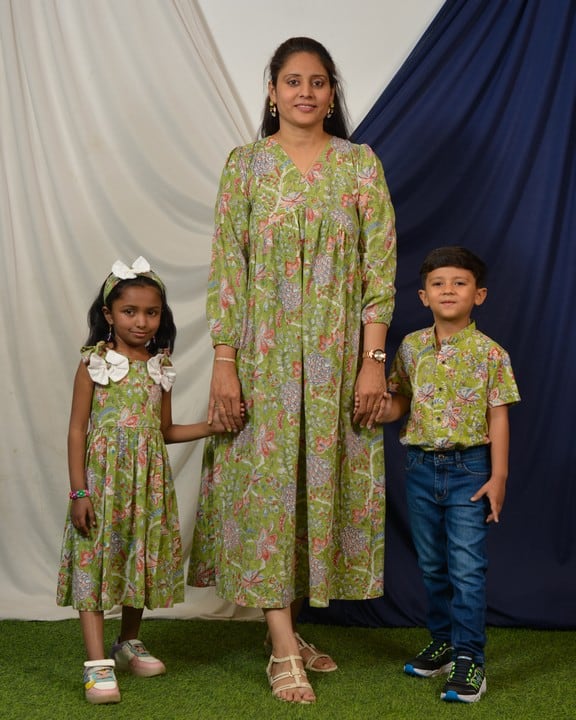 Mint Green Dress Mom Kid Twinning