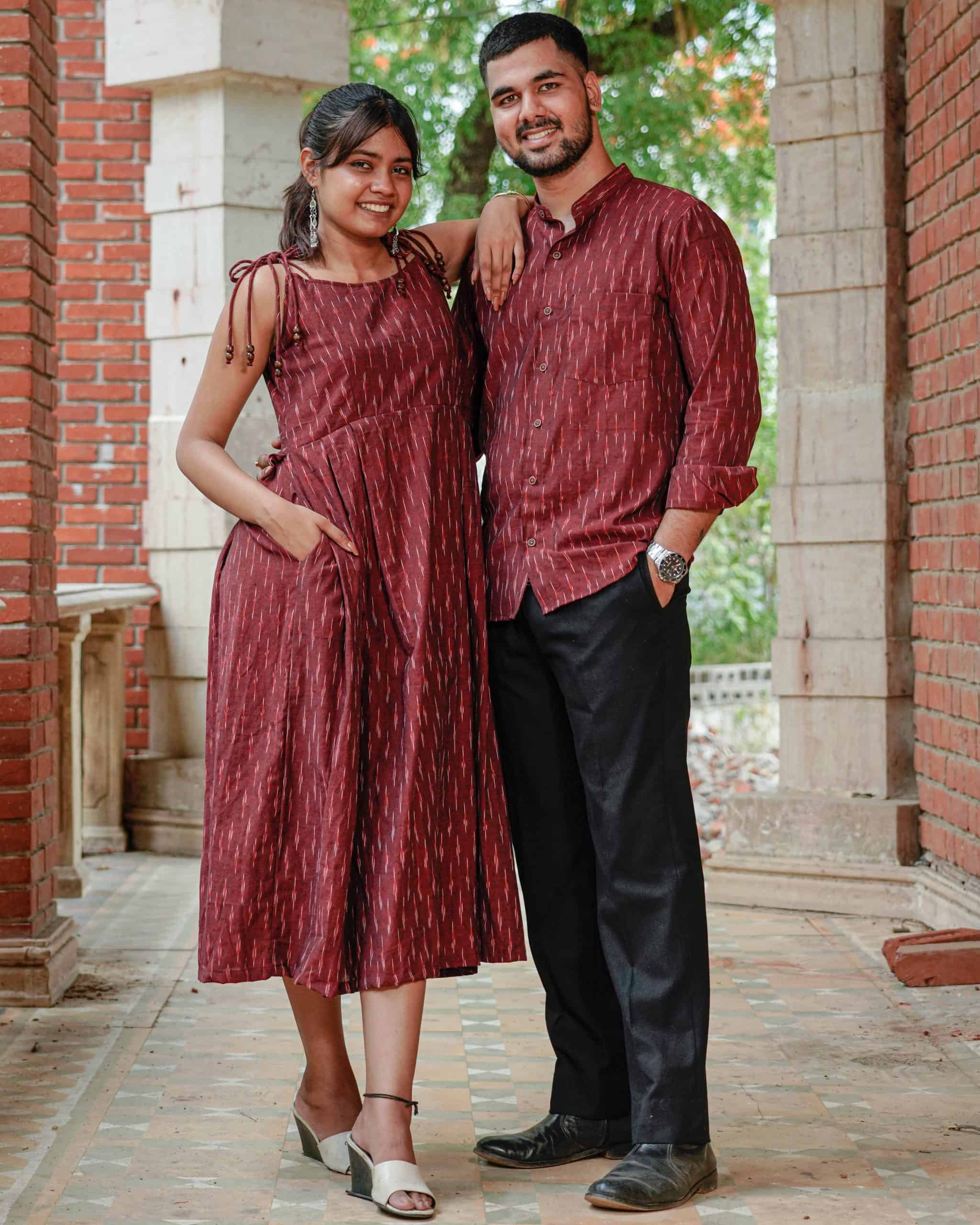Maroon Glorious Strappy Couple Set