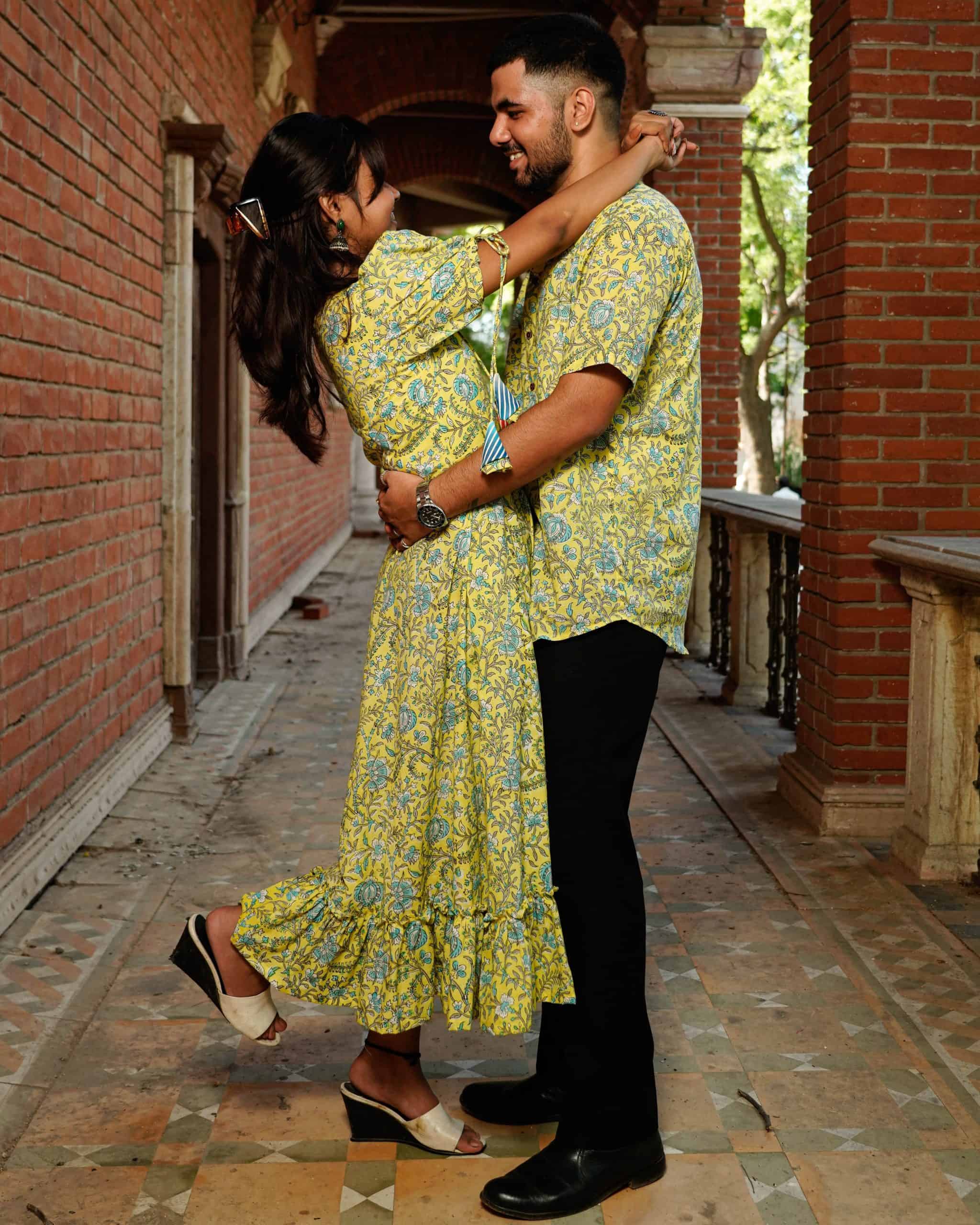 Tangy Lemon Frill Couple Set
