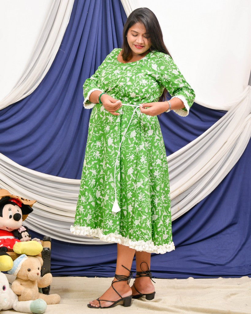 Emerald Green Nursing Dress