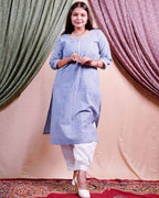 Powder blue stripes Kurti
