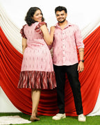 Pink Peacock Frill Couple Set