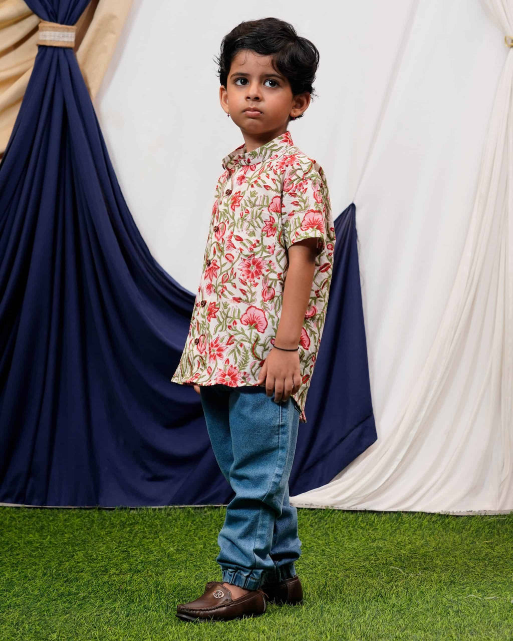 Pink Floral Kids Shirt