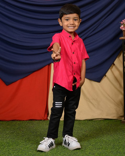 Starry Hot Pink Kids Shirt