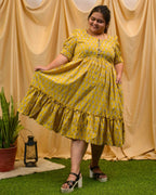 Leafing Yellow Plus Size Dress