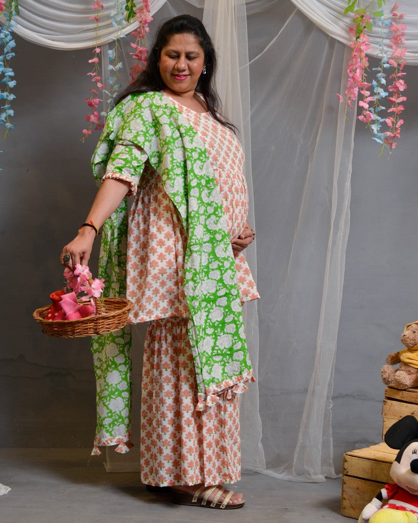 Swan White Sharara Maternity Set