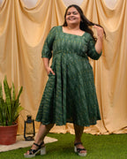 Fern Green Ikat Plus Size Dress