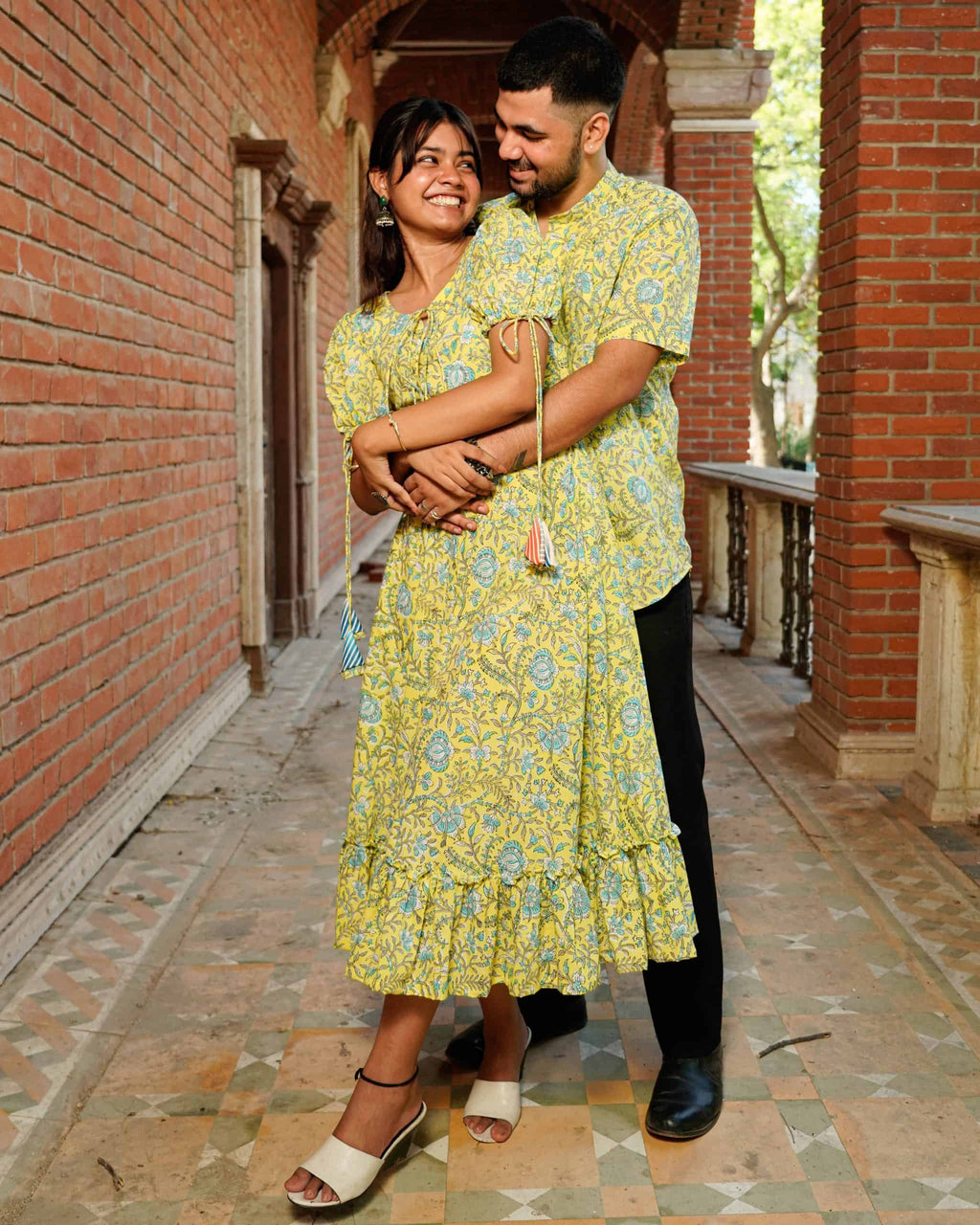 Tangy Lemon Frill Couple Set