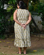 Green Mango Long Frill Dress