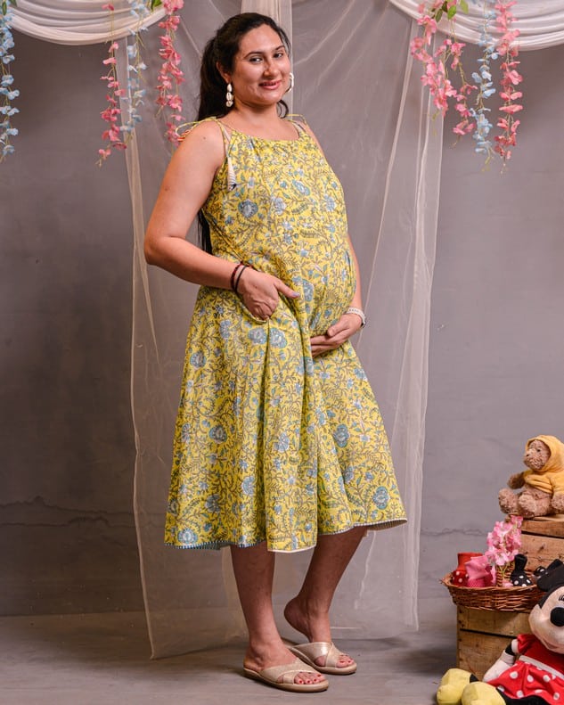 Lemon Kiara Nursing Dress