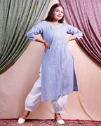 Powder blue stripes Kurti