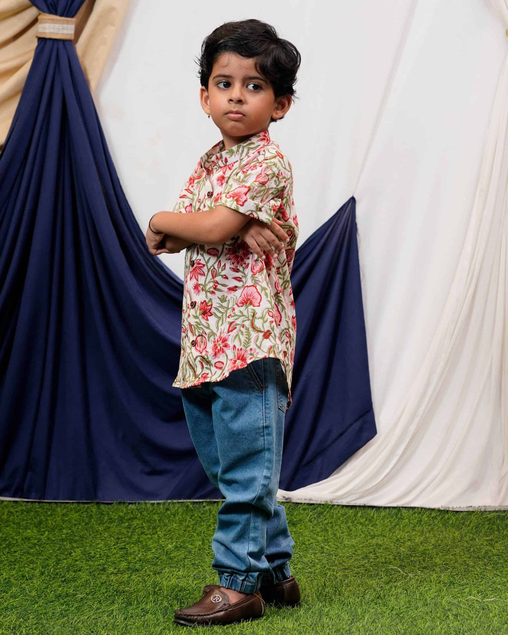 Pink Floral Kids Shirt