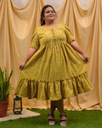 Leafing Yellow Plus Size Dress