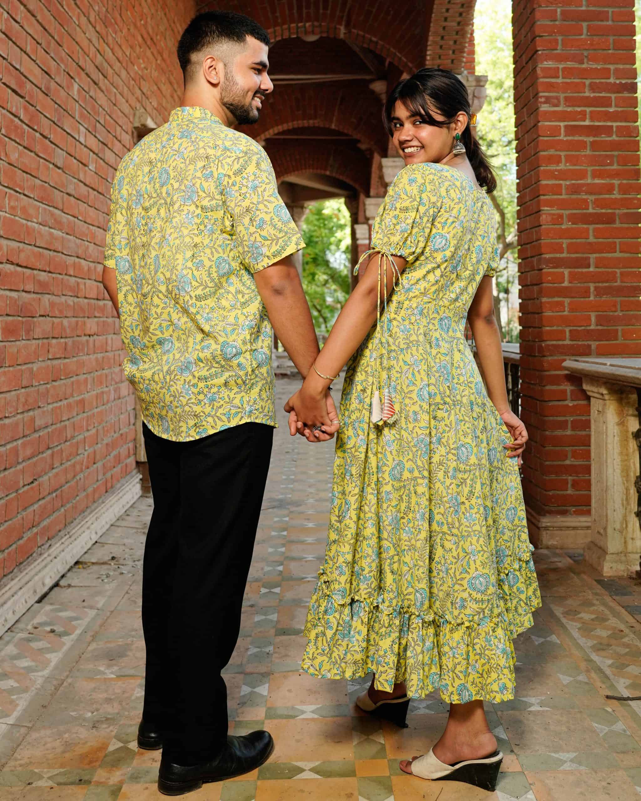 Tangy Lemon Frill Couple Set