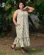 Green Mango Long Frill Dress