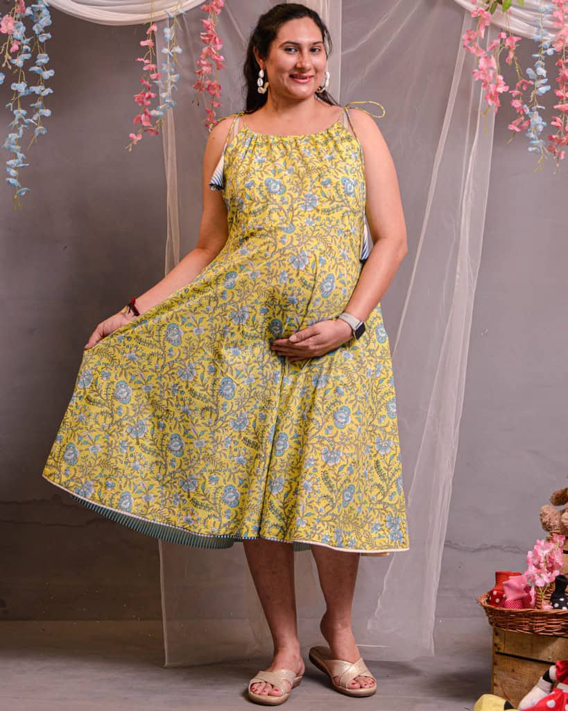 Lemon Kiara Nursing Dress