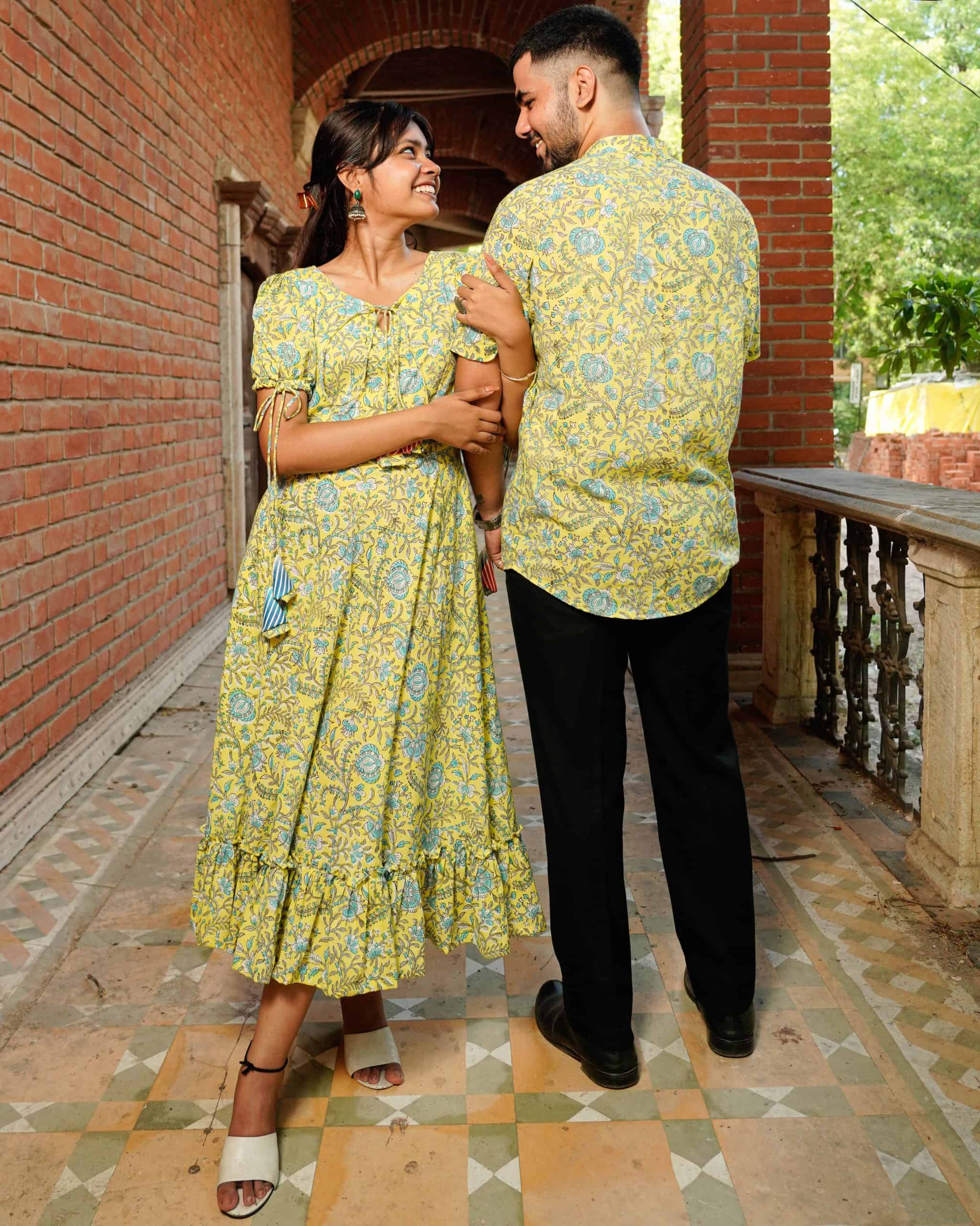 Tangy Lemon Frill Couple Set